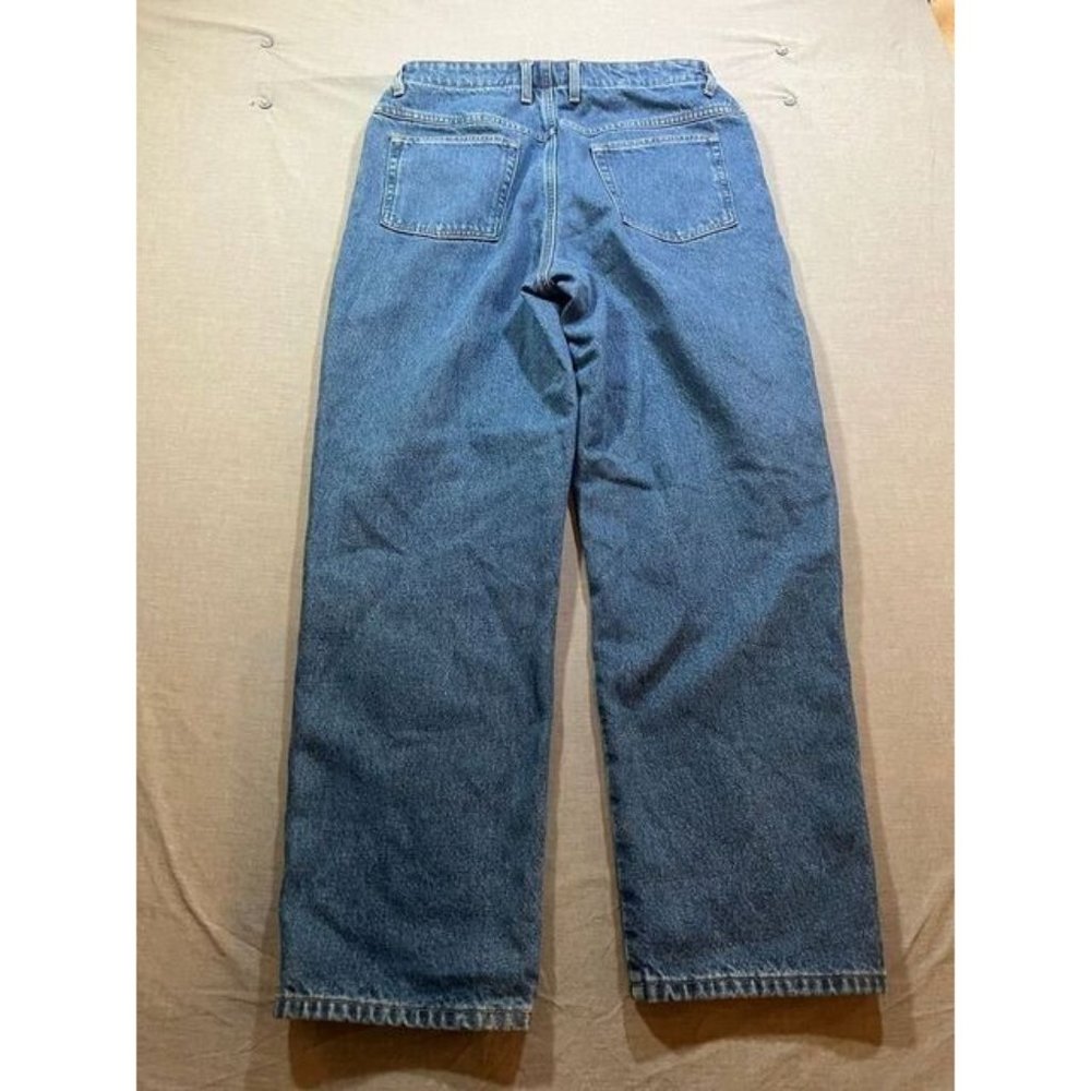 L.L.Bean Insulated Pants Womens 16 Blue Denim Belted Pocketed 34x29 - Picture 5 of 10
